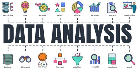 Data analysis banner web icon set. analytics, search, data mining, data ...