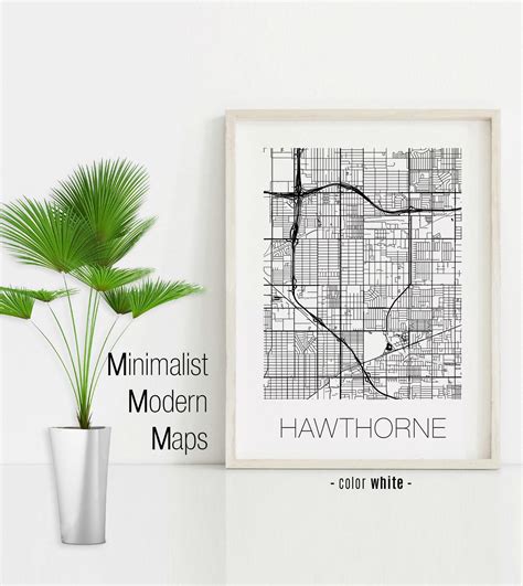 Hawthorne California Hawthorne CA Map Hawthorne Map | Etsy