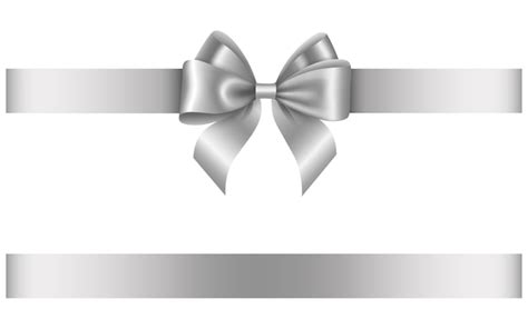 Premium Vector | Silver bow and ribbon