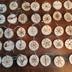 12 Rustic Wood Christmas Tree Ornaments - Etsy