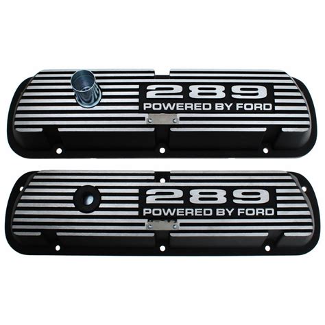 Finned Aluminium Valve Covers 289 Powered By Ford Black Wrinkle