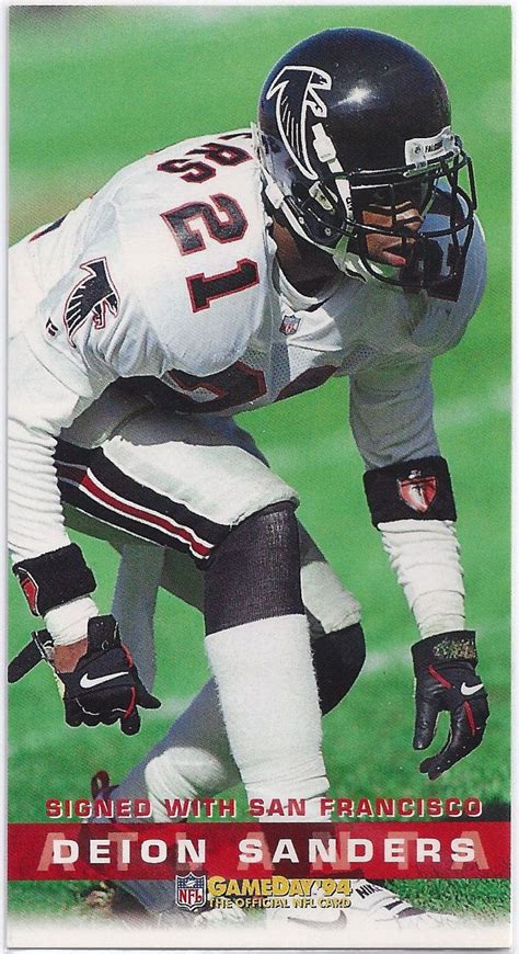 Deion Sanders Atlanta Falcons 1994 Fleer Gameday (Tall/Widevision) card ...