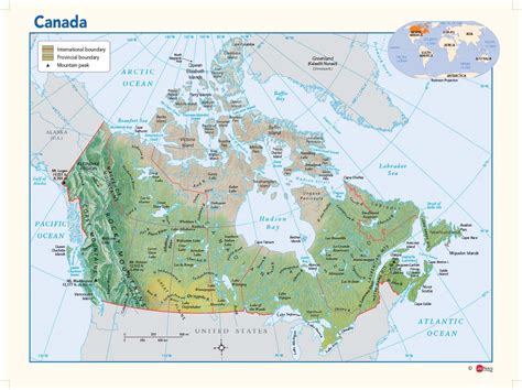 Physical Map Of Canada Labeled