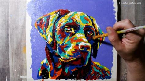 Colorful Dog Portrait / Acrylic / Pop Art / Labrador Retriever Painting ...