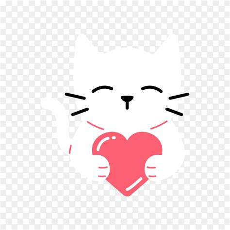 Cat love cute smile hug lover logo icon illustration on transparent background PNG - Similar PNG