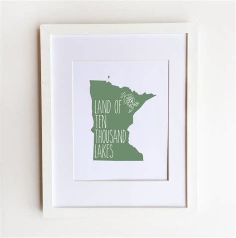 Land of 10000 Lakes Minnesota State Print by TheSimplePerks