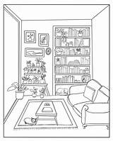 I Made A Free Coloring Page Of Cozy Living Room That Id Love To  sketch template