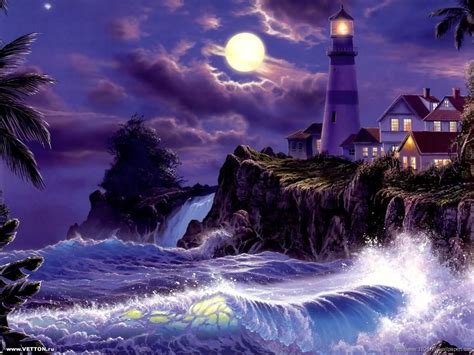 Night Lighthouse Wallpapers - Top Free Night Lighthouse Backgrounds ...