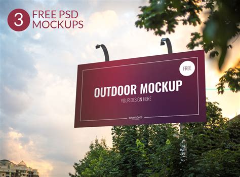 Outdoor Advertising Signboard and Macbook Mockups - Mockup Love