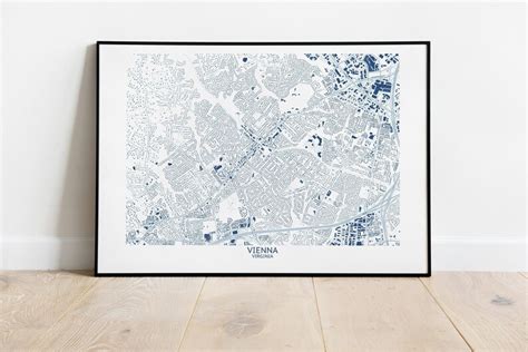 Vienna VA Map Pittsburgh Map Company - Etsy