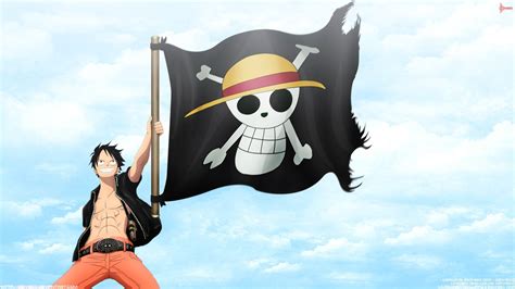 One Piece, Monkey D. Luffy, Straw Hat Pirates, Jolly Roger, Pirate Flag ...