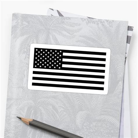 "American Flag - Black and White Version" Sticker by warishellstore ...