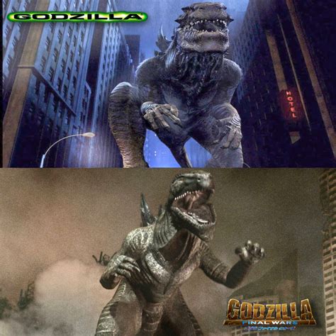 Godzilla 1998 vs Zilla 2004 comparison | Godzilla | Know Your Meme