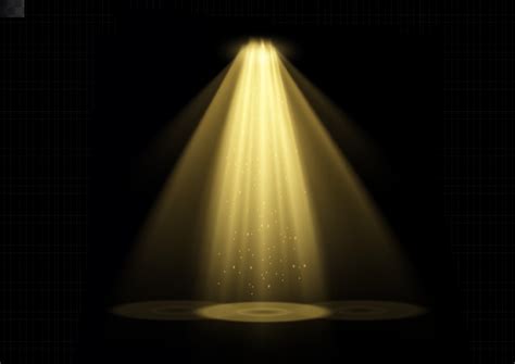 Vector spotlight. Yellow color light effect. Glowing isolated golden sparkling light effect ...