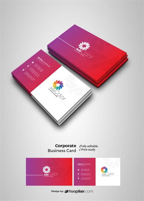 Freepiker | clean colourful business card