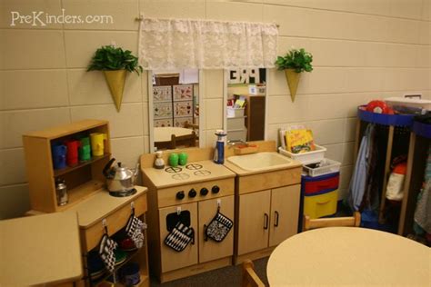 Pre-K Dramatic Play Kitchen with Wooden Furniture