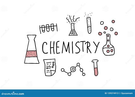 Chemistry Doodle Objects Set. Vector Illistration. Stock Vector - Illustration of doodle ...