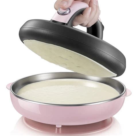 22%,pink Automatic Nonstick stainless steel Crepe Makers mini Pancake machine Household electric ...