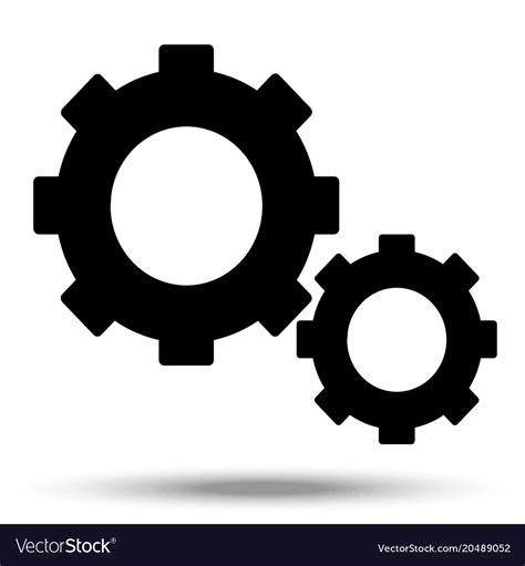 Gears and cog in black Royalty Free Vector Image