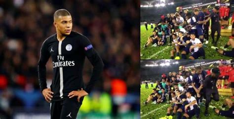 Mbappe pushes Neymar away in PSG trophy celebration (video)