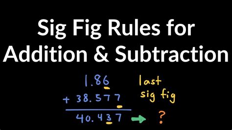 Significant Figure (Sig Fig) Rules for Addition and Subtraction with ...