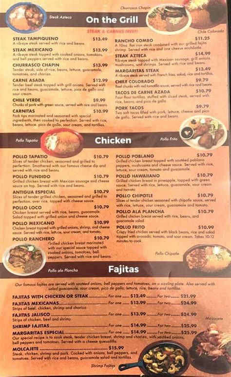 Online Menu of Chuys Mexican Restaurant Restaurant, Fremont, Nebraska, 68025 - Zmenu