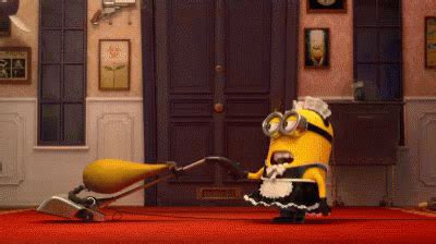 Cleaning The House Like GIF - Minions Cleaning Vacuum - Discover & Share GIFs