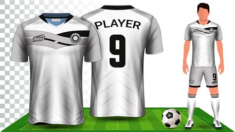 Soccer Jersey, Sport Shirt or Football Kit Uniform Presentation Mockup Template. 594120 Vector ...