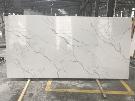 white marble look quartz stone slab