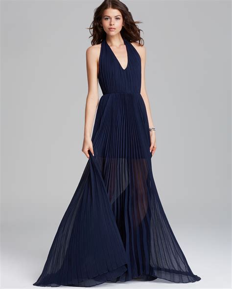 Lyst - Alice + Olivia Alice Olivia Maxi Dress Pleated Silk in Blue