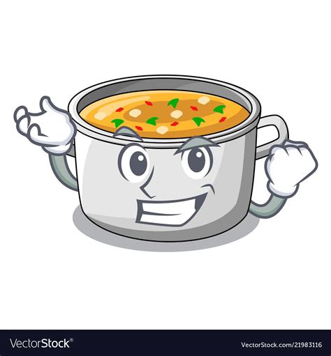 Successful cartoon chicken soup pot for dinner Vector Image | Obst und ...