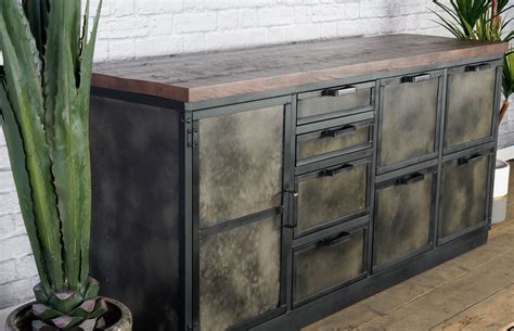 Industrial Credenza with Drawers, Rustic Filing Cabinet, Modern Office ...