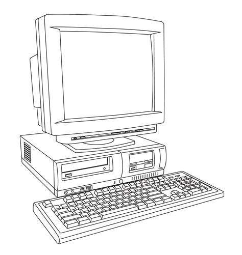 computer outline drawing in eps10 9250211 Vector Art at Vecteezy