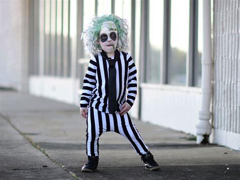 Beetlejuice Costume Vertical Stripe T-Shirt and Pants | Beetlejuice costume, Kids beetlejuice ...