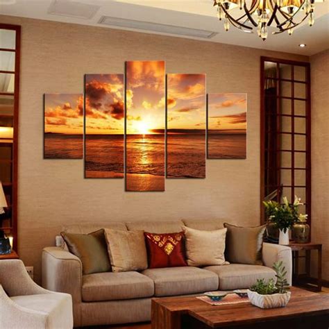 The Horizon – Nature 5 Panel Canvas Art Wall Decor – Canvas Storm