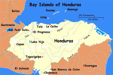 Utila Island Honduras Map