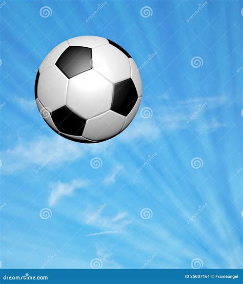 Soccer Ball On Blue Sky Stock Image - Image: 25007161