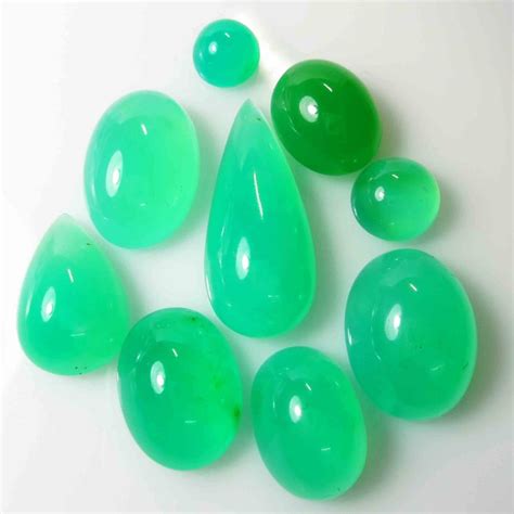 Beautiful chrysoprase cabochon lot - 126.700 ct ( 9 ) - Catawiki