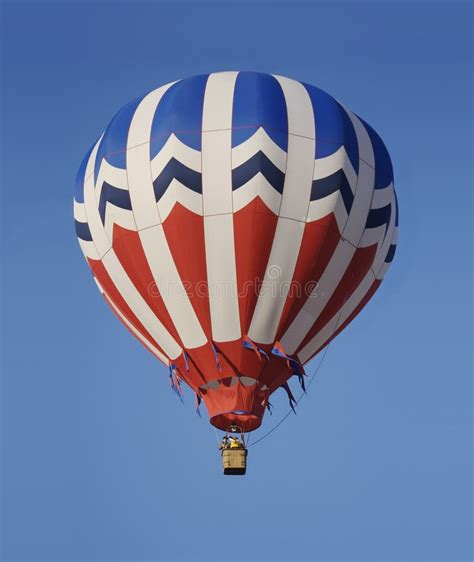 A Red, White, and Blue Hot Air Balloon Stock Image - Image of ...