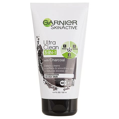 Garnier SkinActive Charcoal 3 in 1 Face Wash, Scrub and Mask | Walgreens