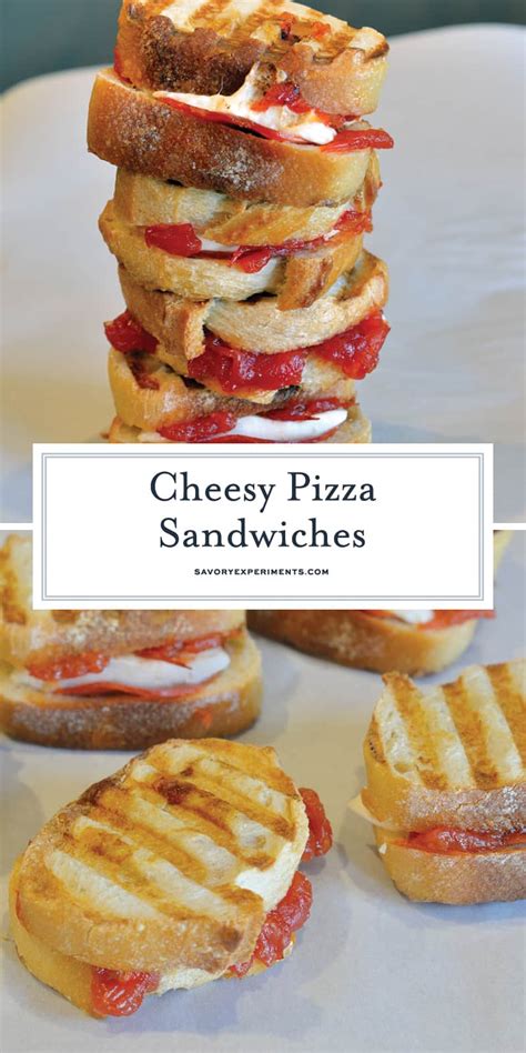 Cheesy Pizza Sandwiches - Mozzarella, Pepperoni & Tomato Jam