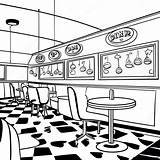 1950s Vintage Diner Coloring Page  Pagescom sketch template