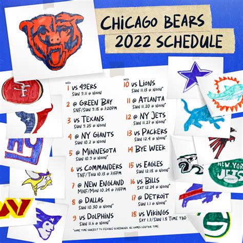 Chicago Bears 2022 Season Schedule. Source: Bears Official Twitter. : CHIBears