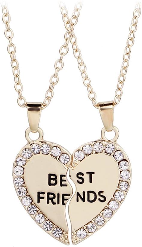 Amazon.com: Airlove BFF Friendship Necklace for 2 - Best Friend Necklaces BFF Gifts for 2 ...