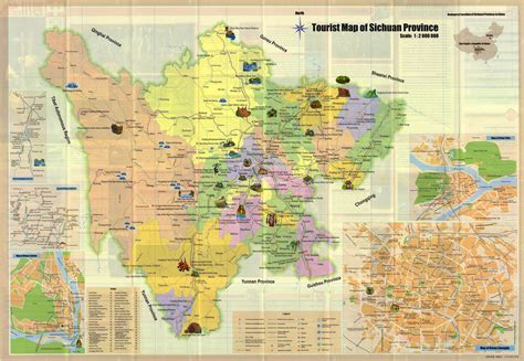 Tourist Map of Sichuan - Maps of Sichuan