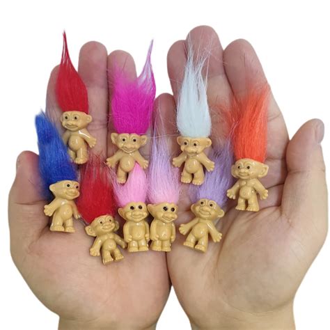 10pcs Mini Good Luck Troll Dolls Pvc | Vintage Plastic Dolls - Party ...