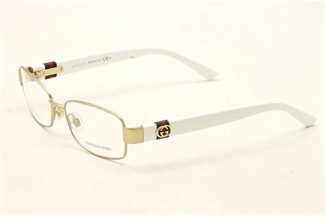 Gucci Women's Eyeglasses 4243 OZI Matte Gold/White Full Rim Optical Frame 52mm | Eyeglasses for ...