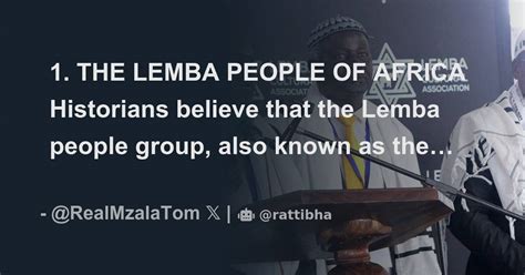 1. THE LEMBA PEOPLE OF AFRICA Historians believe that the Lemba people ...