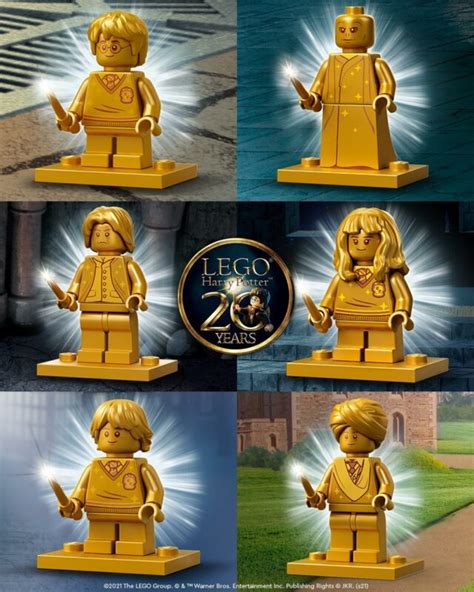 LEGO Harry Potter 2021 : six minifigs dorées spéciales 20e anniversaire ...