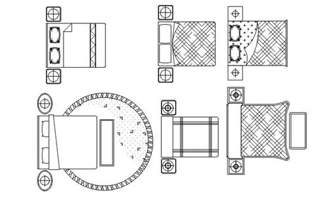 Modern double bed design in AutoCAD 2D drawing, dwg file, CAD file ...